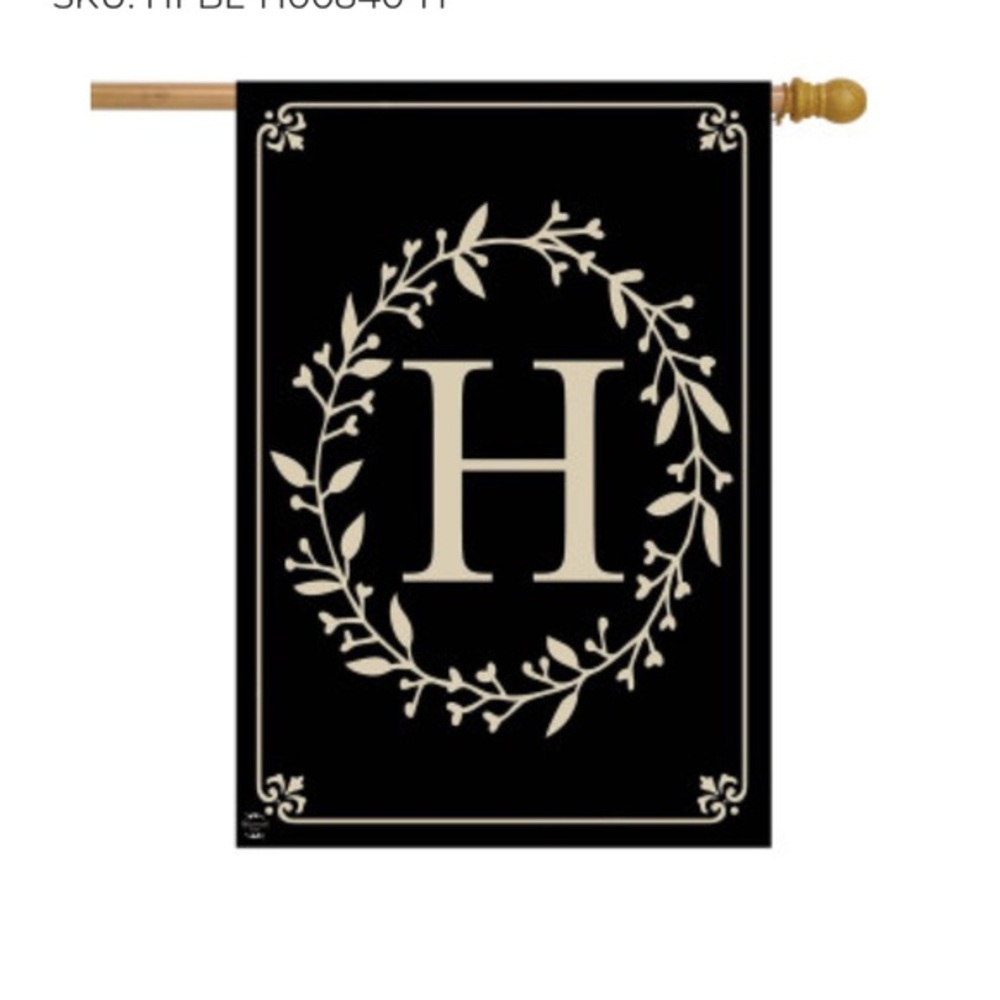 Briarwood Lane
Briarwood Lane Classic Monogram Letter H Garden Flag new